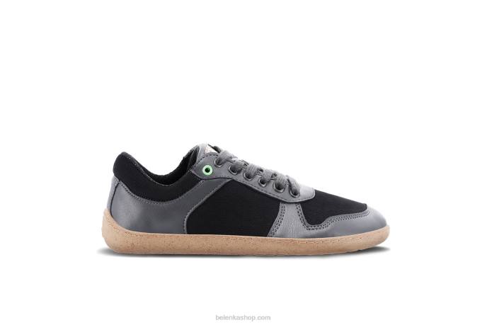 P88T13 Dark Grey & Black Barefoot Sneakers - Champ 2.0 - Vegan Men