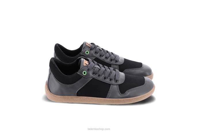 P88T13 Dark Grey & Black Barefoot Sneakers - Champ 2.0 - Vegan Men
