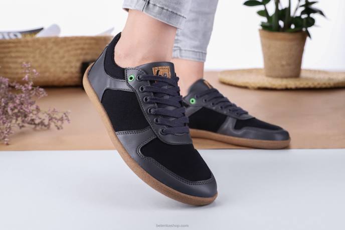 P88T13 Dark Grey & Black Barefoot Sneakers - Champ 2.0 - Vegan Men