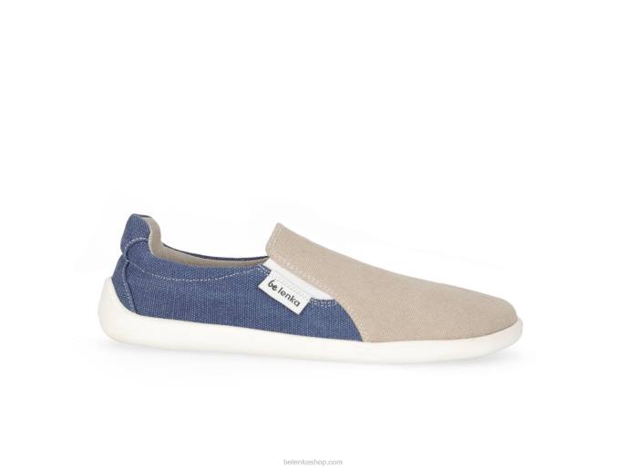 P88T64 Sand & Blue Barefoot Sneakers - Eazy - Vegan Men