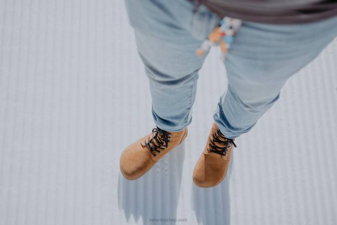 P88T54 Cognac Brown Winter Barefoot Boots Winter 2.0 Neo Men